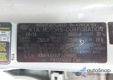 2015 Kia Forte Lx из США, поврежденный, VIN KNAFK4A60F5298685